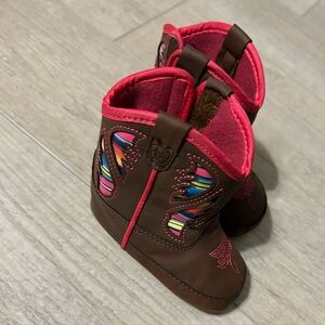 Ariat Kids Boots with Pink and Brown Design